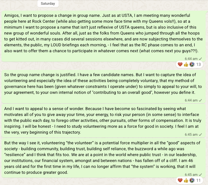 Original Big Voluntary Group announcement messages, part 1