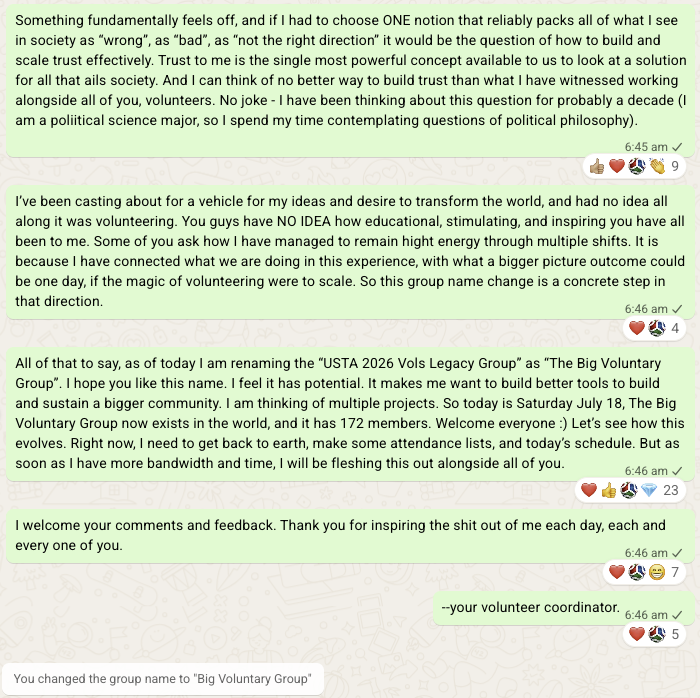 Original Big Voluntary Group announcement messages, part 2